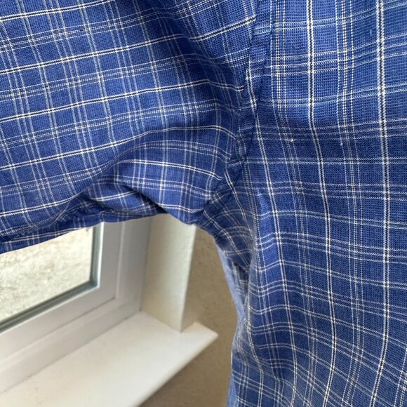 Christian Dior Pyjama Top Adult S Blue Plaid Luxury Sleepwear Overshirt Resort‎ - Picture 4 of 11